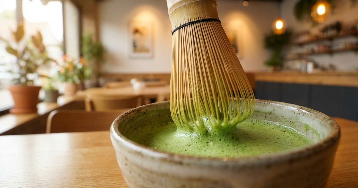 Hand-whisking matcha the traditional way