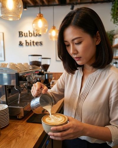 Barista preparing specialty coffee