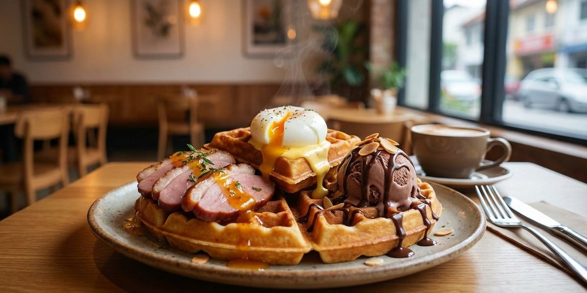 Signature waffles at Bubbs & Bites Cafe