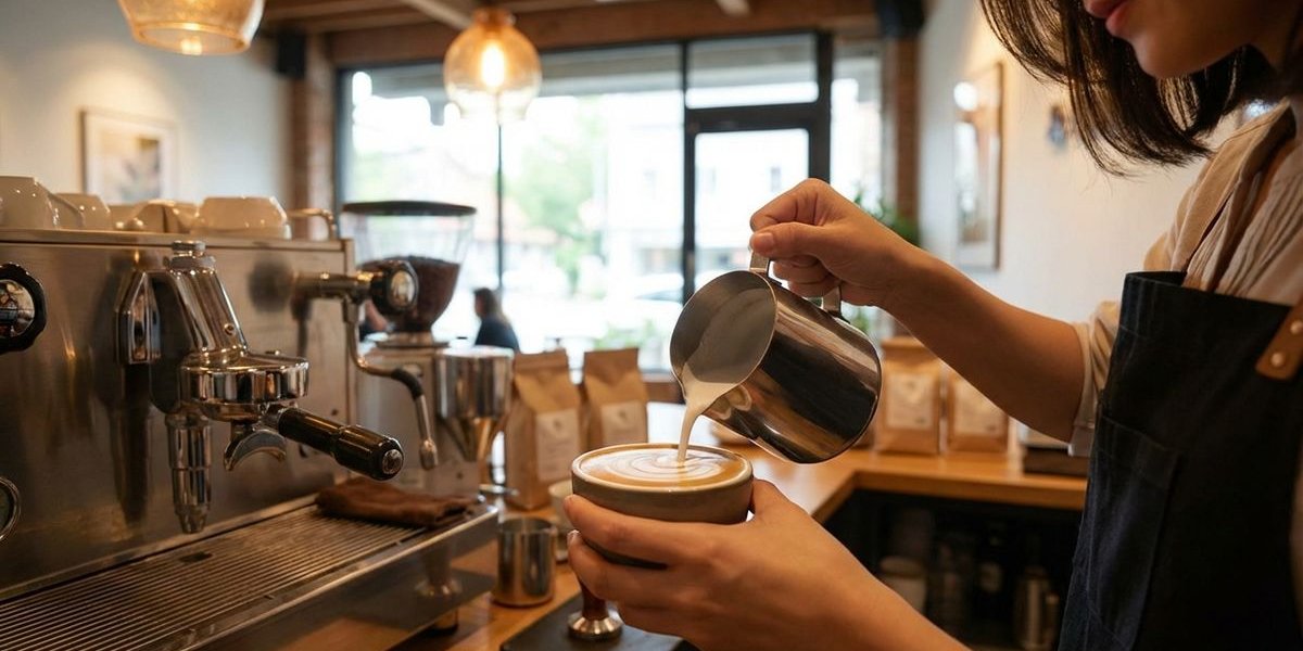 Specialty coffee being crafted at Bubbs & Bites Cafe
